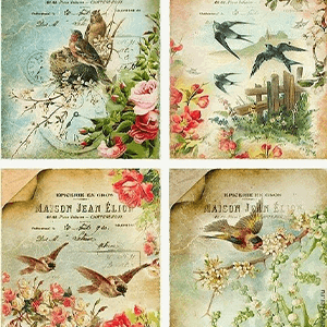 Papel coupage y estampados